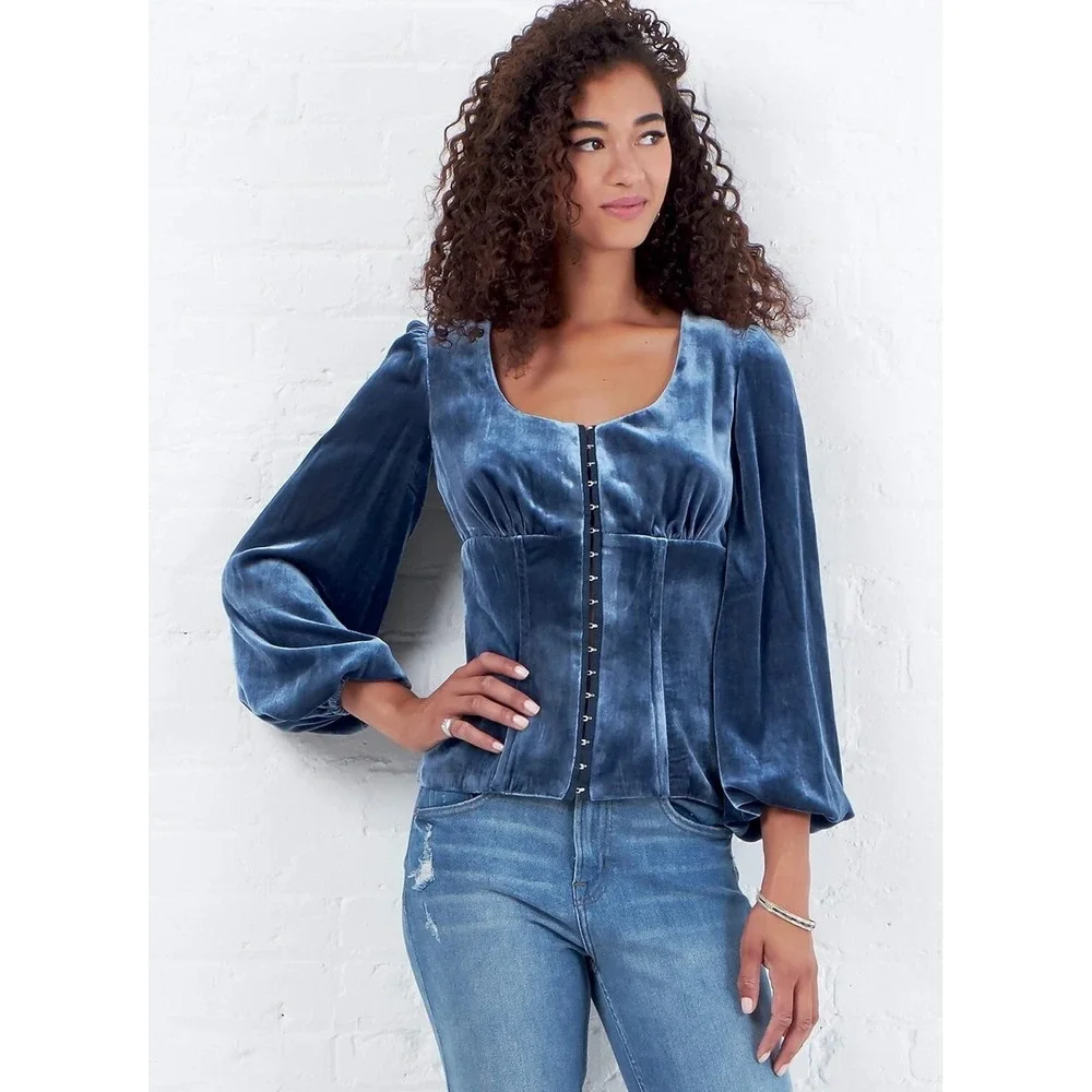 McCalls M7870 Sewing Pattern Misses Tops Fitted Bodice Sleeve Sizes 6-14‎